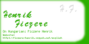 henrik ficzere business card